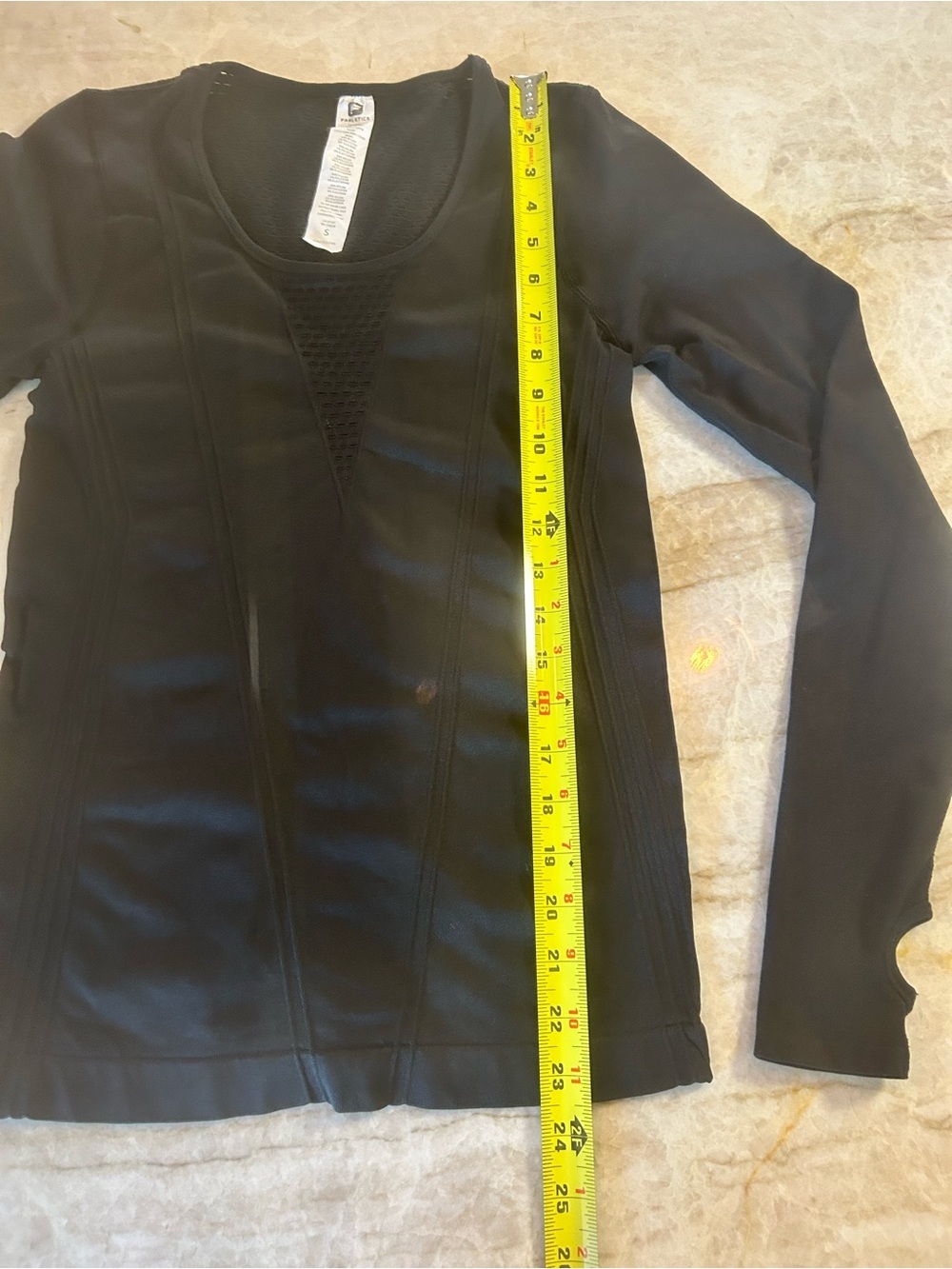 Fabletics Black Long Sleeve Bodysuit S Mesh Panel Active Top - Picture 4 of 9